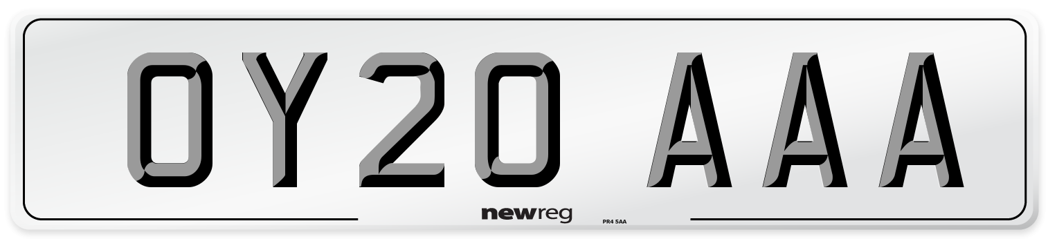 OY20 AAA Number Plate from New Reg